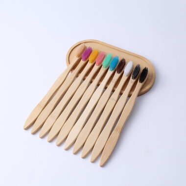 10-Pack Soft Adult Bamboo Toothbrush with Custom Logo Box