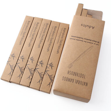 10-Pack Soft Adult Bamboo Toothbrush with Custom Logo Box