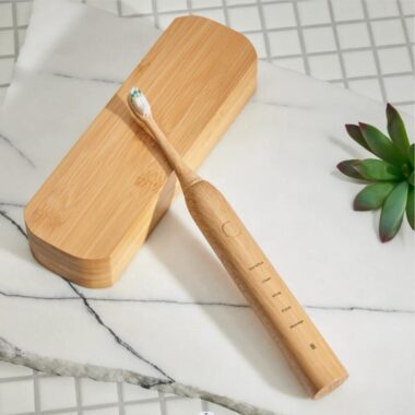 Smart Bamboo Electric Toothbrush with 5 Speeds and Rechargeable Battery