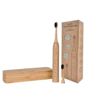 Smart Bamboo Electric Toothbrush with 5 Speeds and Rechargeable Battery