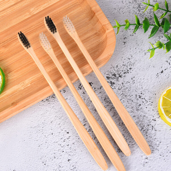 Small Head Adult Bamboo Toothbrush Japan Style with Soft White Bristles