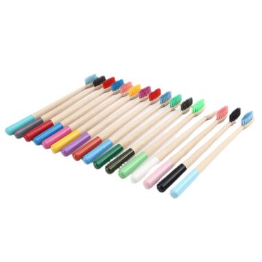 Adult Bamboo Toothbrush with Charcoal Bristles Eco Friendly