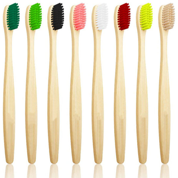 Biodegradable Bamboo Toothbrush with Charcoal Bristles for Hotel Use