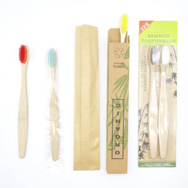 Biodegradable Bamboo Toothbrush with Charcoal Bristles for Hotel Use