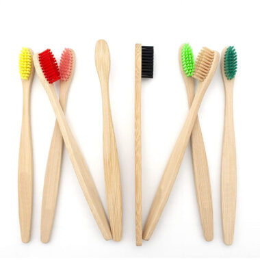 Biodegradable Bamboo Toothbrush with Charcoal Bristles for Hotel Use