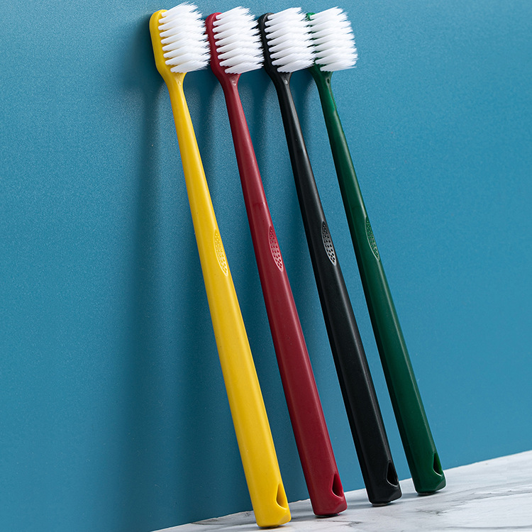 Adult Wide Head Soft Toothbrush Macaron Color Charcoal Bristles