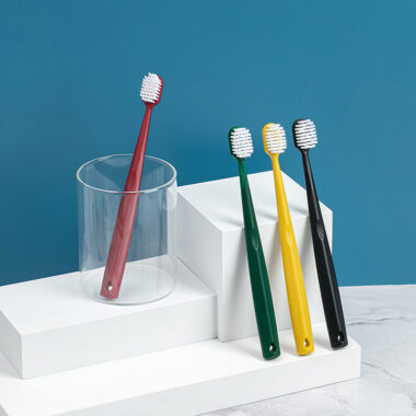 Adult Wide Head Soft Toothbrush Macaron Color Charcoal Bristles