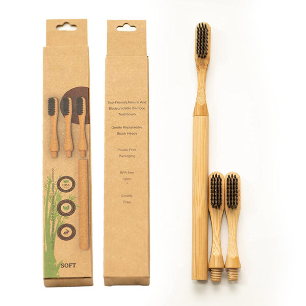 Diamond Shape Natural Bamboo Toothbrush with Soft Bristles