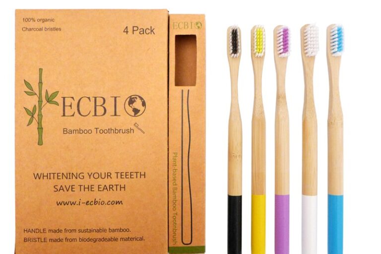 Eco-Friendly Bamboo Toothbrush with Nylon or Charcoal Bristles for Kids and Adults