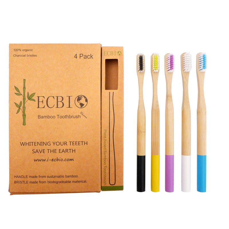Eco-Friendly Bamboo Toothbrush for Adults & Kids Nylon & Charcoal Bristles (1) Eco-Friendly Bamboo Toothbrush with Nylon or Charcoal Bristles for Kids and Adults