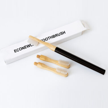 Gold Eco Toothbrush with Bamboo Head – Biodegradable Sustainable Brush