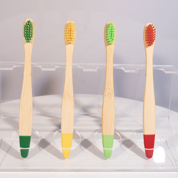 Custom Logo Adult Bamboo Toothbrush with Soft Nylon Bristles