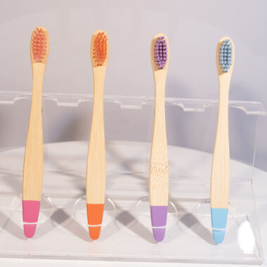 Custom Logo Adult Bamboo Toothbrush with Soft Nylon Bristles