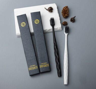 Luxury Adult Soft Toothbrush with Charcoal Bristles and Elegant Handle