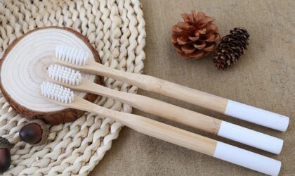 Kids bamboo toothbrush soft bristles colorful design